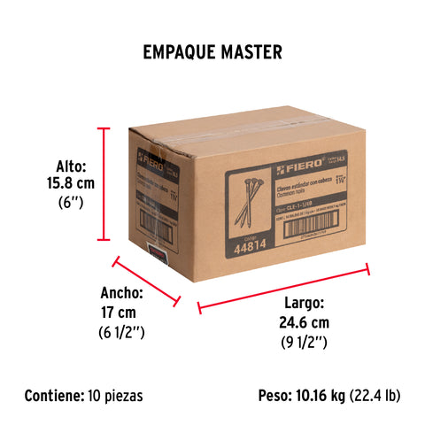Bolsa con 1 kg de clavo estándar 1-1/4' con cabeza, FIERO | CLE-1-1/4B | 44814