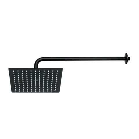 Regadera plato cuadrado 10' con brazo, negro, FOSET RIVIERA | R-310M | 44823