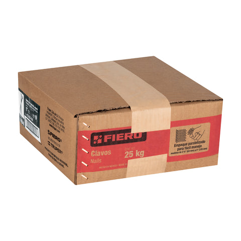 Kilo de clavos para concreto 1'negros, caja de 25 kg, FIERO | CLCG-1N | 44844