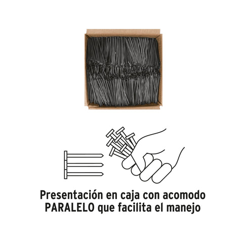 Kilo de clavos para concreto 3-1/2' negros, caja de 25 kg | CLCG-3-1/2N | 44849