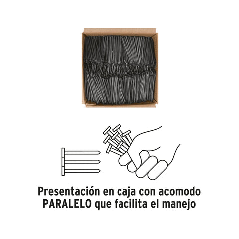 Kilo de clavos para concreto 4' negros, caja de 25 kg, FIERO | CLCG-4N | 44850