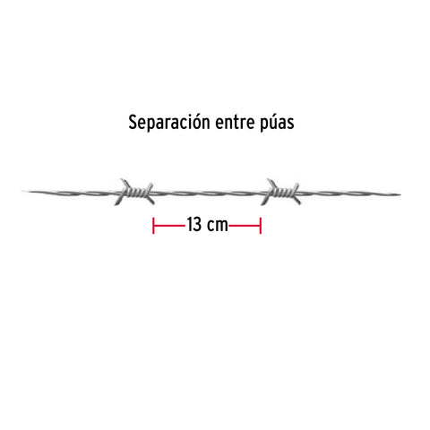 Rollo de alambre de púas 360m calibre 15.5, FIERO | ALPU15-360 | 44888