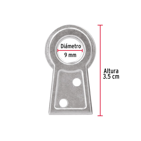 Bolsa con 100 colas de pato #2, 3.5 cm altura, 9 mm ojillo | COLPA-2 | 44911