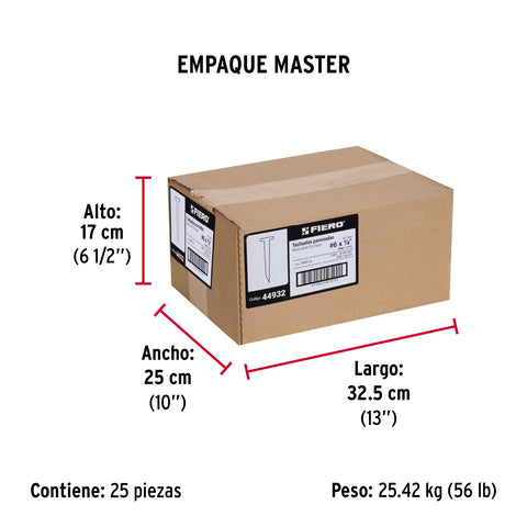 Bolsa con 1 kg de tachuelas pavonadas No. 6, FIERO | TAVO-6 | 44932