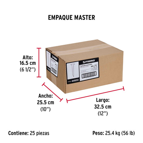 Bolsa con 1 kg de tachuelas pavonadas No. 8, FIERO | TAVO-8 | 44933