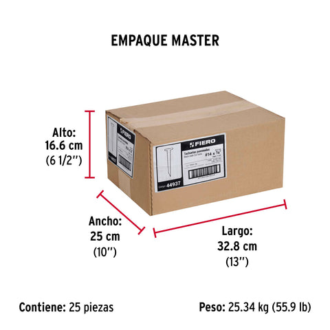 Bolsa con 1 kg de tachuelas pavonadas No. 14, FIERO | TAVO-14 | 44937