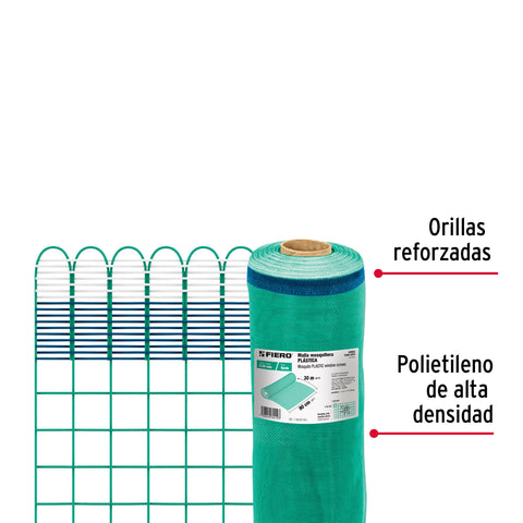 Rollo de 30 m x 0.9 m de malla mosquitera plástica verde | TEMO-09PV | 44952