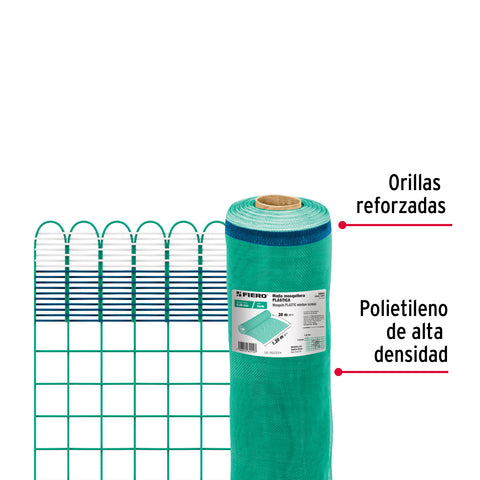 Rollo de 30 m x 1.2 m de malla mosquitera plástica verde | TEMO-12PV | 44954