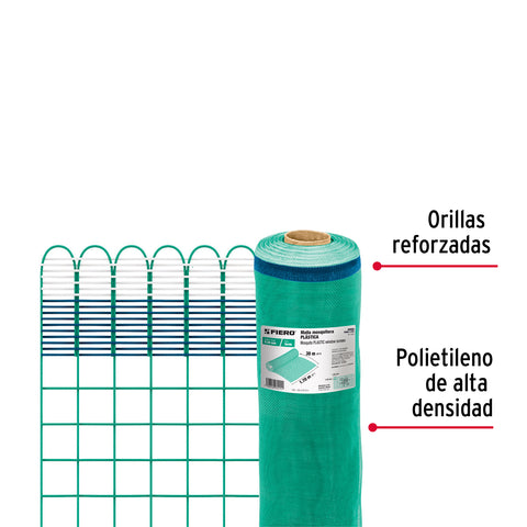 Rollo de 30 m x 1.7 m de malla mosquitera plástica verde | TEMO-17PV | 44956