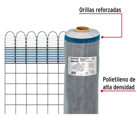 Rollo de 30 m x 0.75 m de malla mosquitera plástica gris | TEMO-07PG | 44958