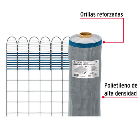 Rollo de 30 m x 1.5 m de malla mosquitera plástica gris | TEMO-15PG | 44962