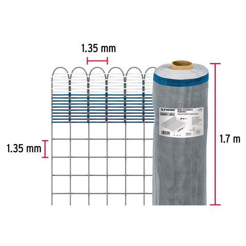 Rollo de 30 m x 1.7 m de malla mosquitera plástica gris | TEMO-17PG | 44963
