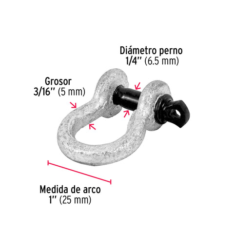 Grillete de acero forjado 3/16', FIERO | GRI-3/16 | 44966