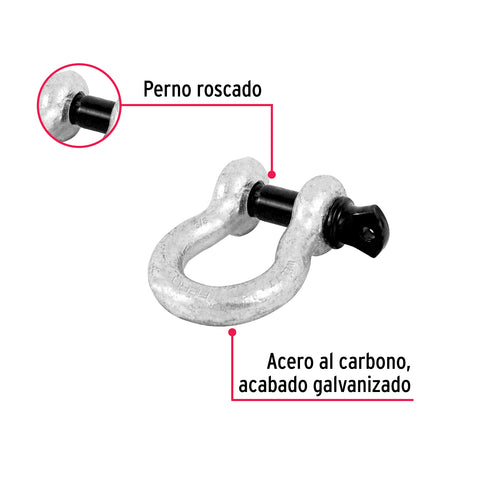 Grillete de acero forjado 3/8', FIERO | GRI-3/8 | 44969