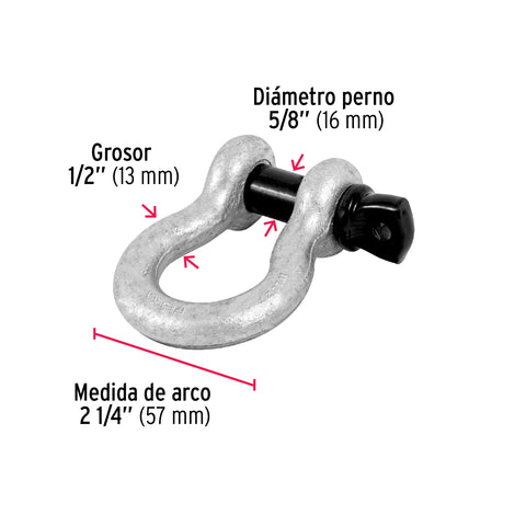 Grillete de acero forjado 1/2', FIERO | GRI-1/2 | 44971