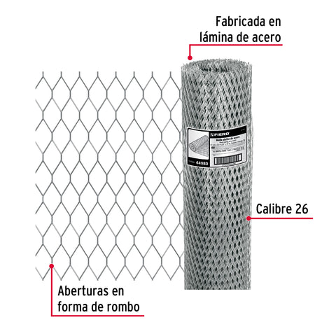 Rollo malla plafón 0.90 x 22m cal.26, abertura 10x25mm, 8kg | MAPLA-5090 | 44980
