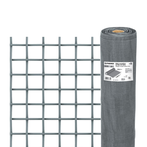 Rollo de 30 m x 1.2 m malla mosquitera fibra de vidrio gris | TEMO-12FG | 44982