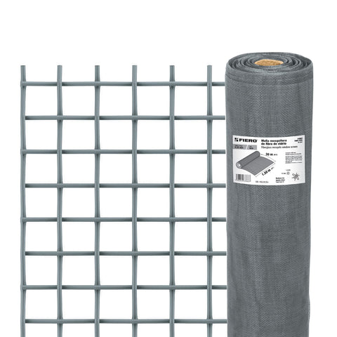 Rollo de 30 m x 1.5 m malla mosquitera fibra de vidrio gris | TEMO-15FG | 44983