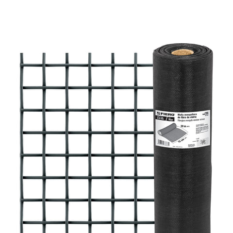 Rollo de 30 m x 0.75m malla mosquitera fibra de vidrio negra | TEMO-07FN | 44993
