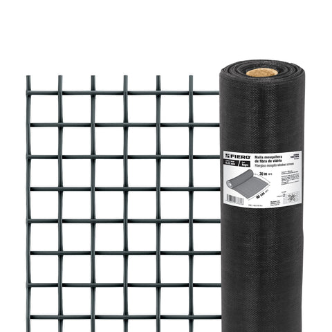 Rollo de 30 m x 0.9 m malla mosquitera fibra de vidrio negra | TEMO-09FN | 44994