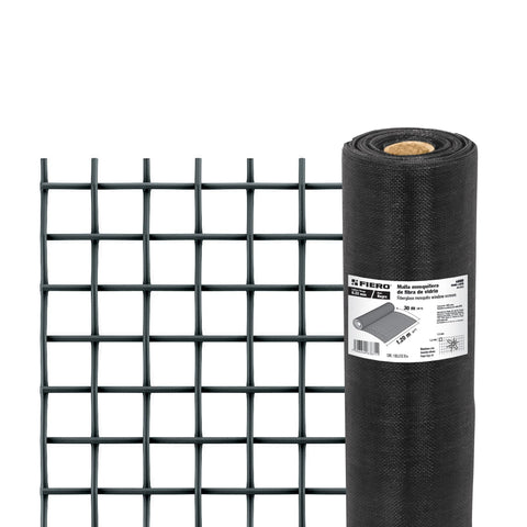 Rollo de 30 m x 1.2 m malla mosquitera fibra de vidrio negra | TEMO-12FN | 44996