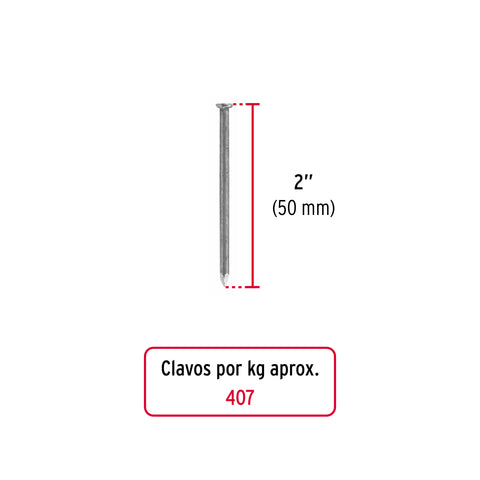 Bolsa con 1 kg de clavo estándar 2' con cabeza, FIERO | CLE-2B | 45021