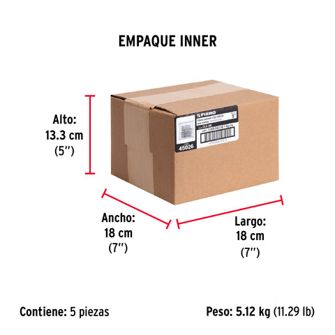 Bolsa con 1 kg de clavo estándar 5' con cabeza, FIERO | CLE-5B | 45026