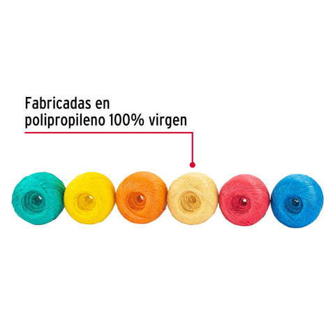 Rollo de rafia de 410 m colores surtidos calibre 2.2 g/m | RAF-290C | 45031