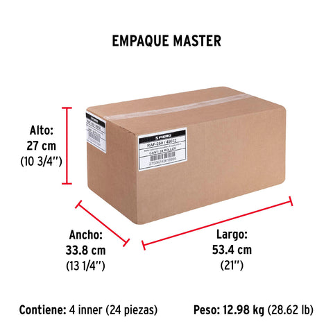 Rollo de rafia de 230 m color blanco calibre 2.2 g/m, FIERO | RAF-250 | 45032