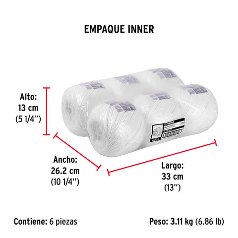 Rollo de rafia de 230 m color blanco calibre 2.2 g/m, FIERO | RAF-250 | 45032