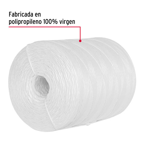 Rollo de rafia de 2045 m color blanco calibre 2.2 g/m | RAF-245 | 45037