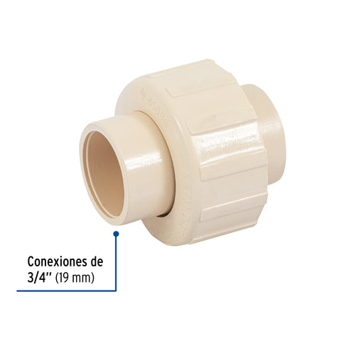 Tuerca unión lisa de CPVC 3/4', FOSET | CPVC-972 | 45056