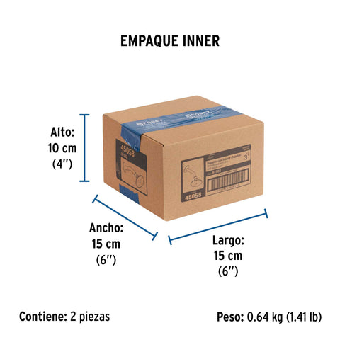 Regadera redonda 3', metálica, brazo y chapetón, cromo, AQUA | R-502 | 45058