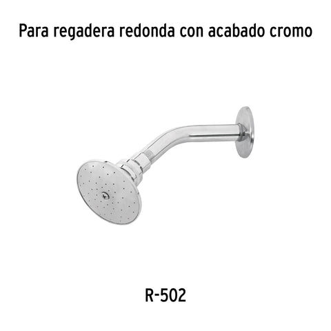 Regadera redonda 3', metálica, sin brazo, cromo, AQUA | R-502S | 45059