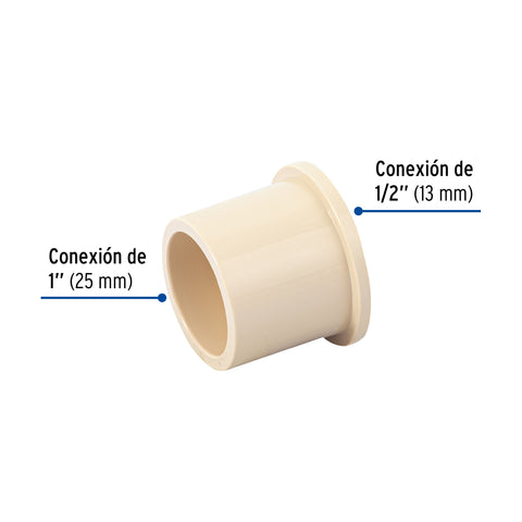 Reducción bushing de CPVC 1' x 1/2', FOSET | CPVC-232 | 45063
