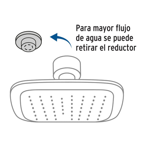 Regadera cuadrada 3-3/4' brazo y chapetón de acero, BASIC | R-401 | 45065