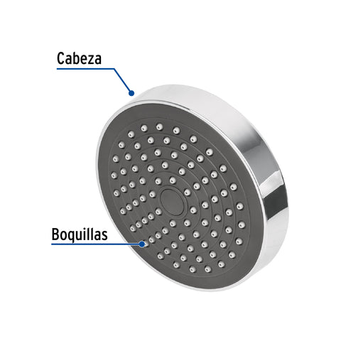 Regadera redonda de ABS 4-1/4' sin brazo, FOSET BASIC | R-402S | 45068