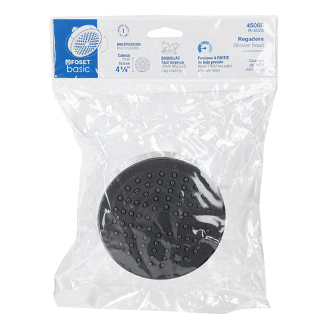 Regadera redonda de ABS 4-1/4' sin brazo, FOSET BASIC | R-402S | 45068