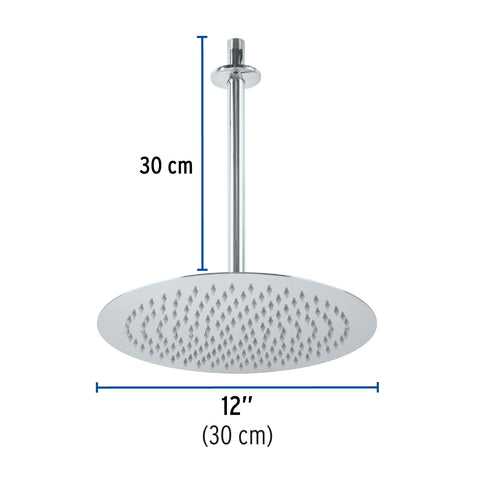 Regadera plato redondo 12' con brazo, cromo, FOSET RIVIERA | R-313 | 45079