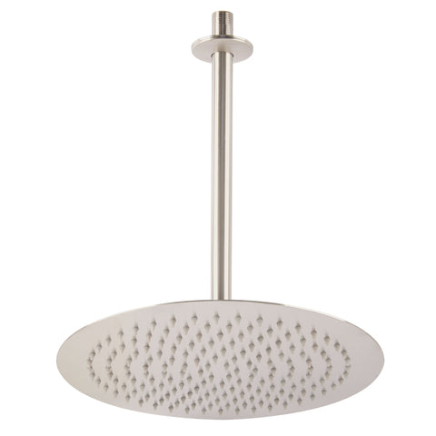 Regadera plato redondo 12' con brazo, satín, FOSET RIVIERA | R-313N | 45080