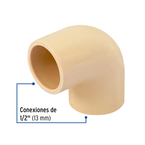 Codo 90° de CPVC de 1/2', FOSET | CPVC-561 | 45082