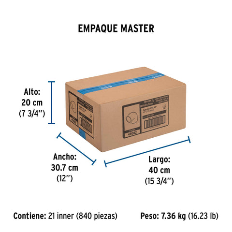 Codo 90° de CPVC de 1/2', FOSET | CPVC-561 | 45082