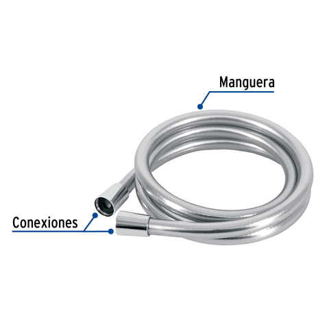 Manguera lisa para regadera, manual, cromada, FOSET RIVIERA | AR-08 | 45096