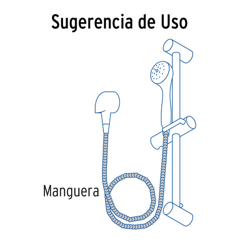 Manguera lisa para regadera, manual, cromada, FOSET RIVIERA | AR-08 | 45096
