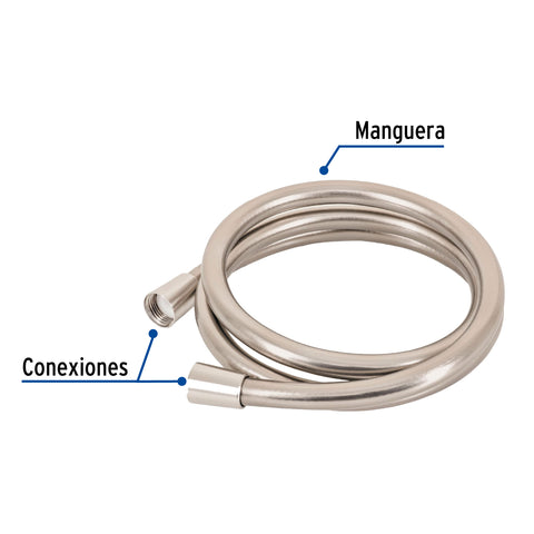 Manguera lisa para regadera, manual, satinada, FOSET ELEMENT | AR-08N | 45097