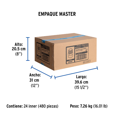 Conector macho de CPVC 3/4', FOSET | CPVC-612 | 45099