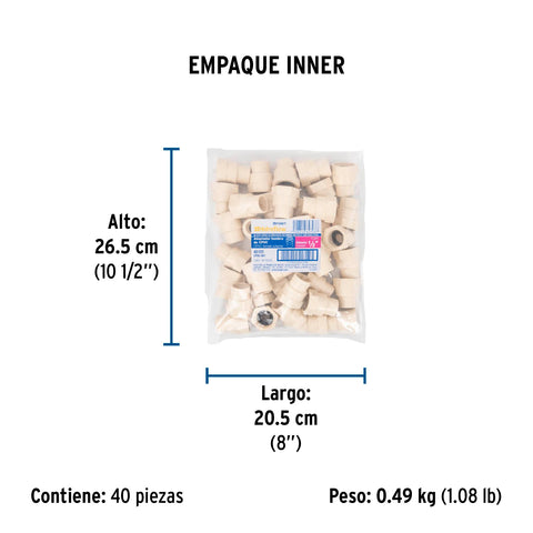 Conector hembra de CPVC 1/2', FOSET | CPVC-601 | 45101
