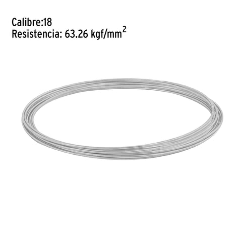 Rollo de 30 g de alambre galvanizado calibre 18, en bolsa | ALG-180B | 45116