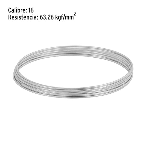 Rollo de 30 g de alambre galvanizado calibre 16, en bolsa | ALG-160B | 45117