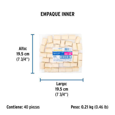 Cople de CPVC de 1/2', FOSET | CPVC-261 | 45126